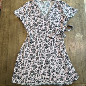 J Crew flower print wrap dress